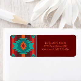 Etiqueta de diseño geométrico del suroeste