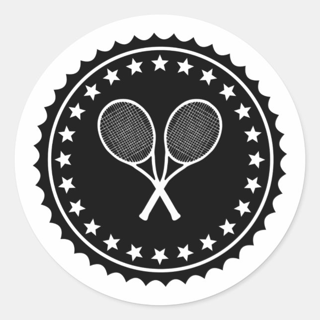 etiqueta de dos estrellas de racquet de tenis (Anverso)