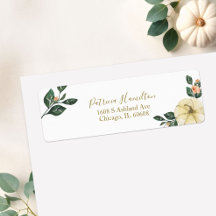 Etiqueta de ducha de novia de calabaza floral de m