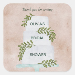 Etiqueta de ducha de novia, pastel de Boda Gracias