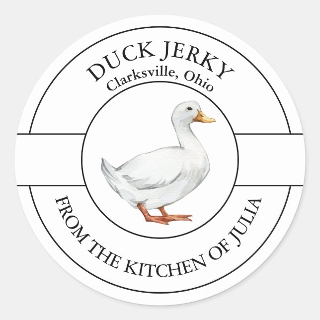 Etiqueta de Duck Jerky (Anverso)