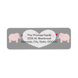 Etiqueta de elefantes dobles