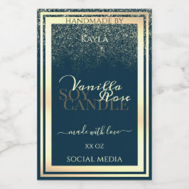 Etiqueta de embalaje de producto azul oscuro noble