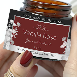 Etiqueta de embalaje de productos florales Borgoña