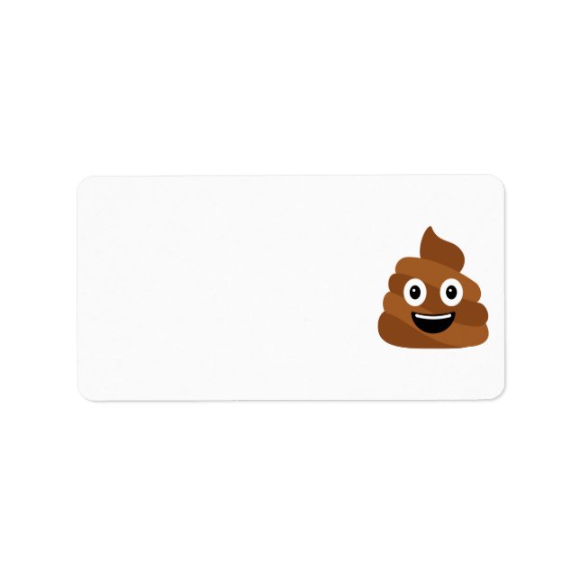 Etiqueta de Emoji de poop (Frente)