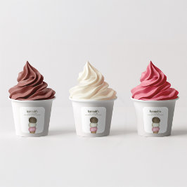 Etiqueta de empaquetado de crema de hielo de negoc