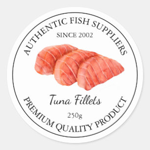Etiqueta de empaquetado de filetes de peces de atú