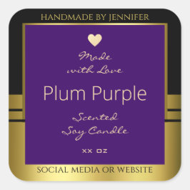 Etiqueta de empaquetado de producto Corazón morado