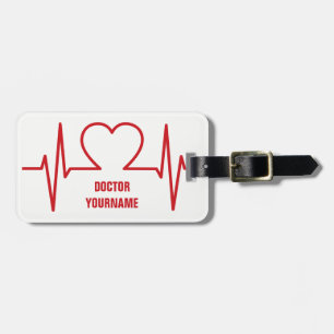 Etiqueta de encargo del equipaje del corazón EKG