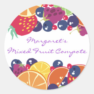 Etiqueta de enlatado de bayas de fruta mixta