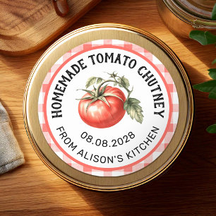 Etiqueta de enlatado de chutney de tomate acuarela