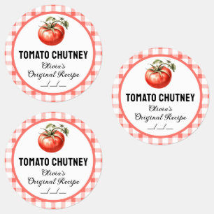 Etiqueta de enlatado de chutney de tomate con dise