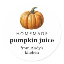 Etiqueta de enlatado de jugo de calabaza casero