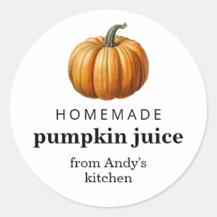 Etiqueta de enlatado de jugo de calabaza casero
