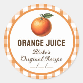 Etiqueta de enlatado de jugo de naranja con diseño