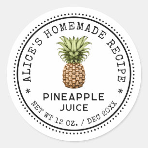 Etiqueta de enlatado de jugo de piña estilo vintag
