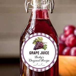 Etiqueta de enlatado de jugo de uva con diseño a c