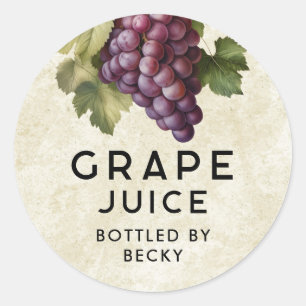 Etiqueta de enlatado de jugo de uva rojo casero vi