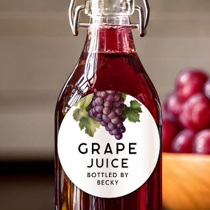 Etiqueta de enlatado de jugo de uvas tintas casera