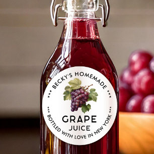 Etiqueta de enlatado de jugo de uvas tintas casera