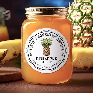 Etiqueta de enlatado de mermelada de piña receta c