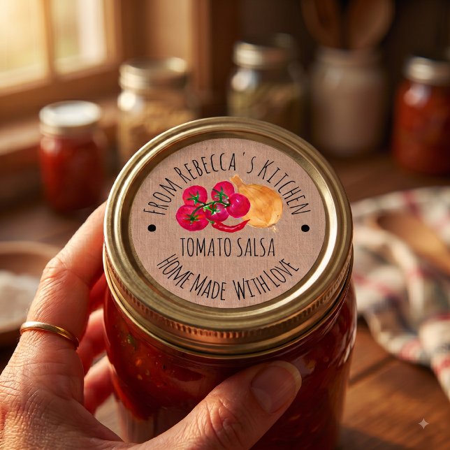 Etiqueta de enlatado de salsa casera personalizada (Subido por el creador)