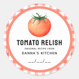 Etiqueta de enlatado de Tomate Relish con diseño a