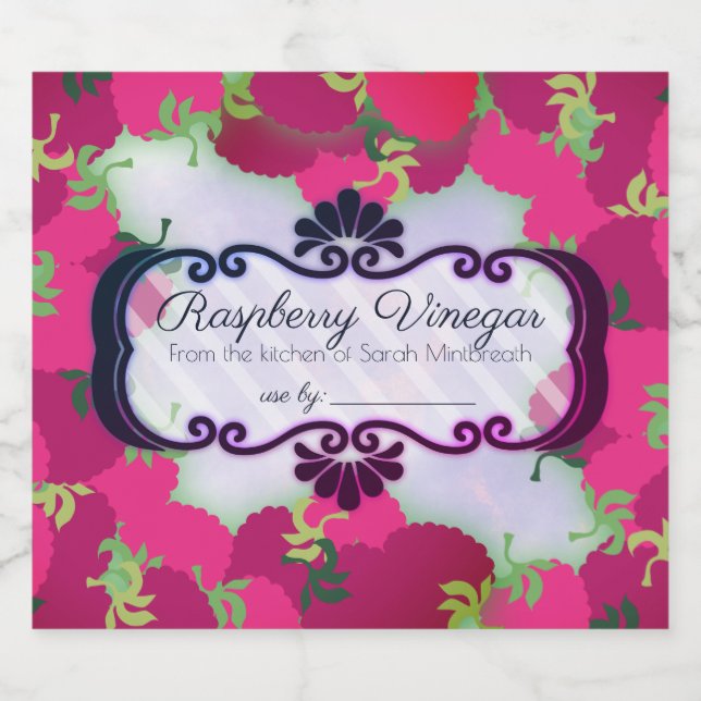 Etiqueta de enlatado de vinagre aromatizada con fr (Etiqueta única)