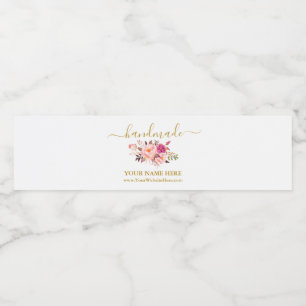 Etiqueta de enrejado artesanal color de agua rosad