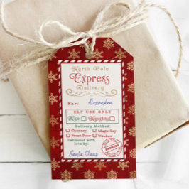 Etiqueta de entrega del Polo Norte Express. Entreg