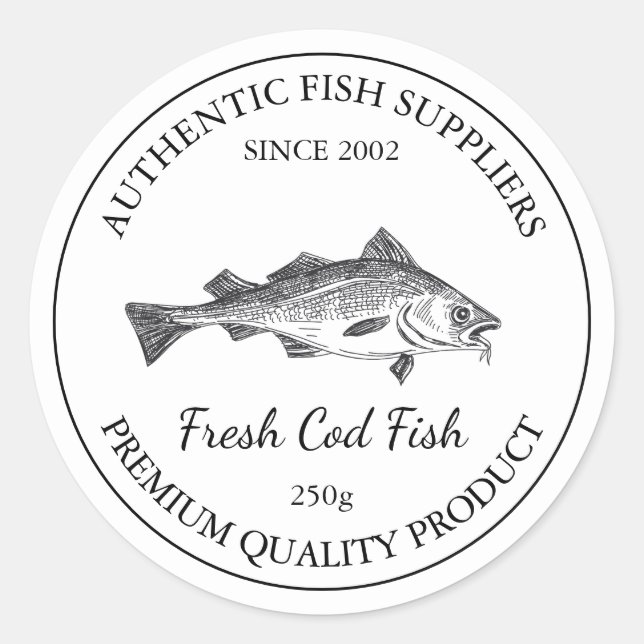 Etiqueta de envasado de pescado fresco para el bac (Anverso)