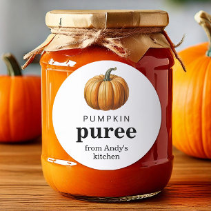 Etiqueta de envase casera de puré de calabaza