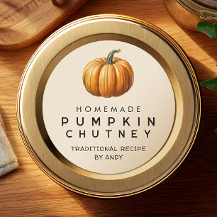 Etiqueta de envase de calabaza chutney casera