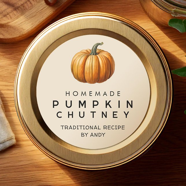 Etiqueta de envase de calabaza chutney casera (Subido por el creador)