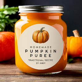 Etiqueta de envase de calabaza de puré casero