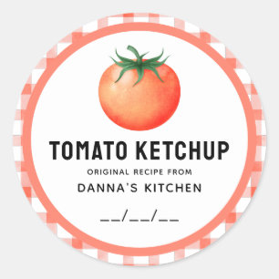 Etiqueta de envase de Ketchup de tomate con diseño