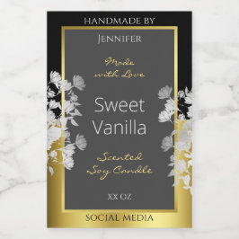 Etiqueta de envase de productos florales de oro ne