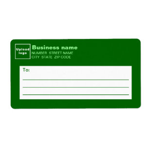 Etiqueta de Envío Comercial Verde Monocromo