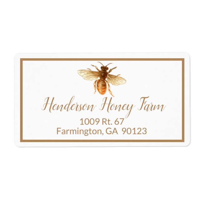 Etiqueta de envío de Abeja Dorada (Frente)