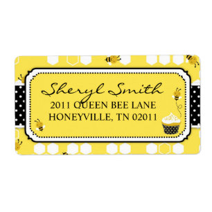 Etiqueta de envío de abejas con burbujas