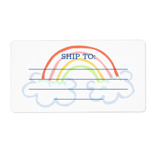 Etiqueta de envío de arcoiris
