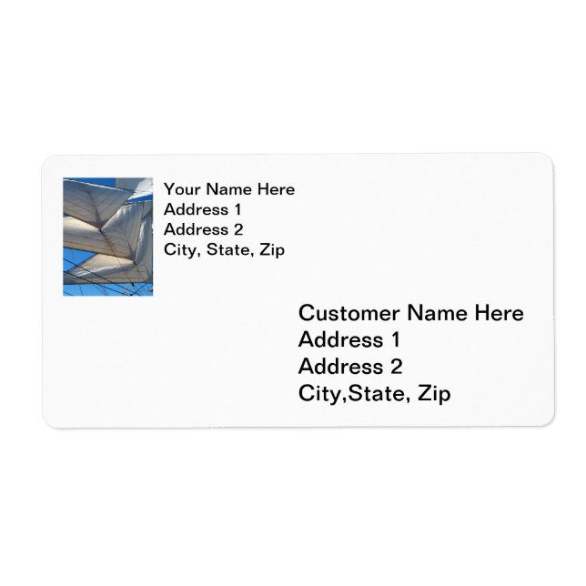 Etiqueta de envío de barcos de vela (Frente)