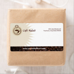 Etiqueta de envío de barra de café