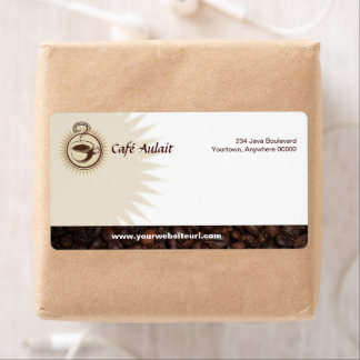 Etiqueta de envío de barra de café