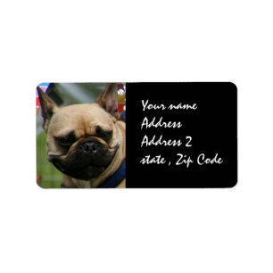 Etiqueta de envío de Bulldog francés