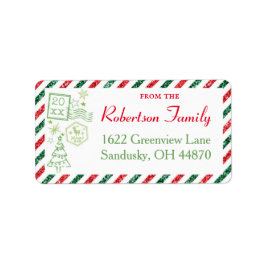 Etiqueta de envío de correo de correo de Vintage P