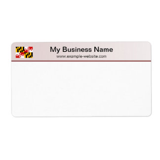 Etiqueta de envío de encabezado Maryland Flag