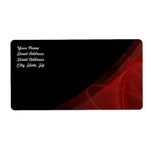 Etiqueta de envío de fondo de fractal rojo y negro