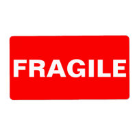 Etiqueta de envío de fragmentos rojos