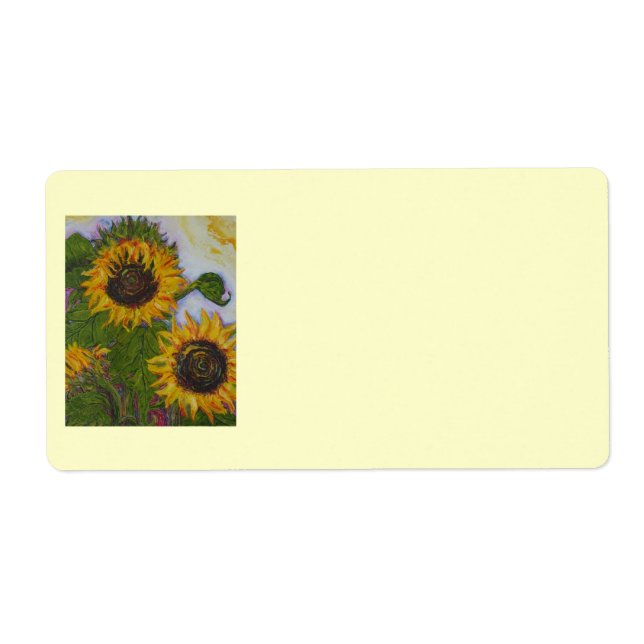 Etiqueta de envío de girasol amarillo (Frente)